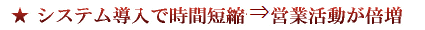 システム導入で時間短縮営業活動が倍増